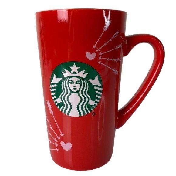 2020 Starbucks Love Hearts Arrows 16oz Ceramic Tall Coffee Mug - Picture 1 of 8